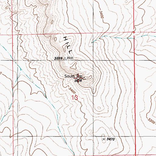 Topographic Map of Horse Hill, ID