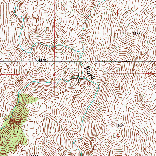 Topographic Map of Horse Ranch Creek, ID