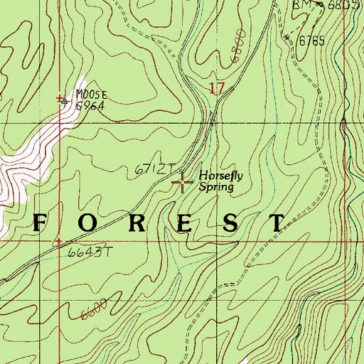 Topographic Map of Horsefly Spring, ID