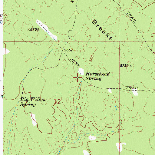 Topographic Map of Horsehead Spring, ID