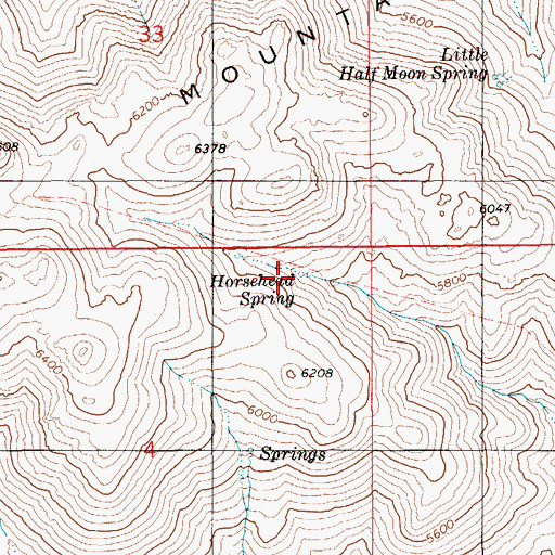 Topographic Map of Horsehead Spring, ID