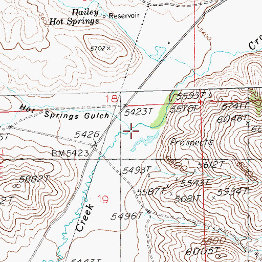 Topographic Map of Hot Spring Gulch, ID