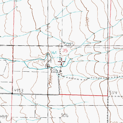 Topographic Map of Hot Springs, ID