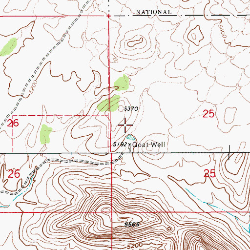 Topographic Map of Goat Spring, AZ