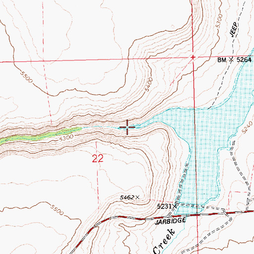Topographic Map of House Creek, ID