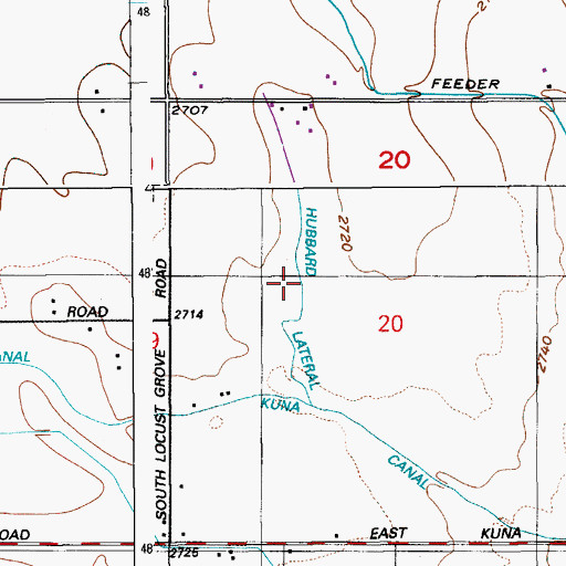 Topographic Map of Hubbard Lateral, ID