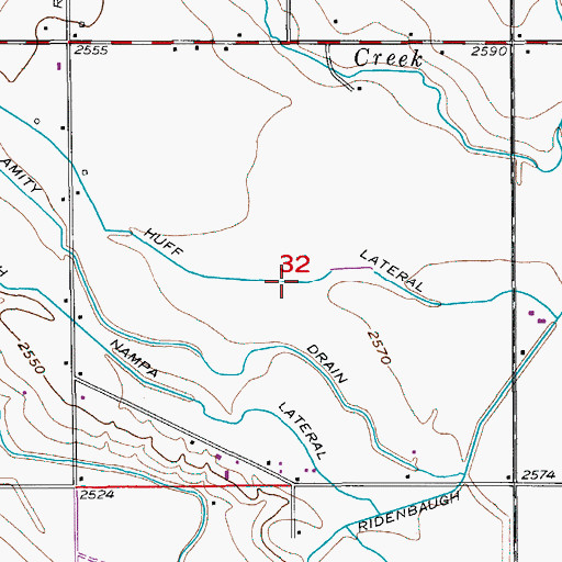 Topographic Map of Huff Lateral, ID