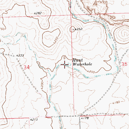Topographic Map of Hunt Waterhole, ID