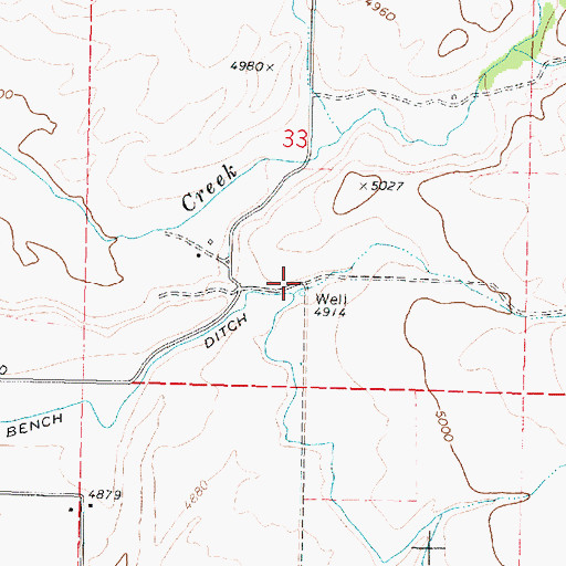 Topographic Map of Hunter Canyon, ID