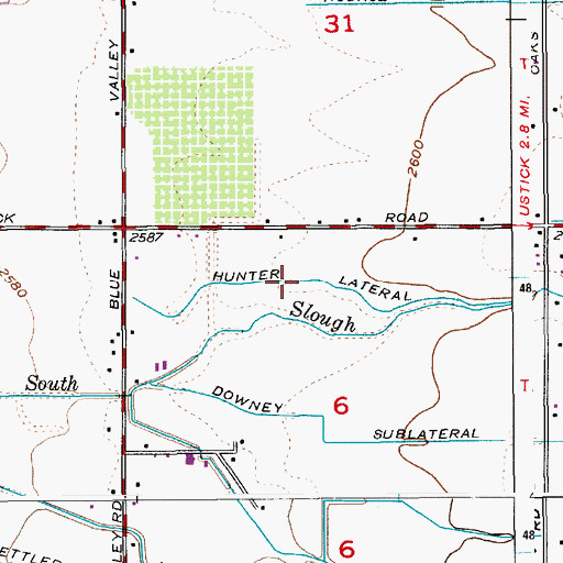 Topographic Map of Hunter Lateral, ID