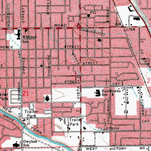 Topographic Map of Hyatt Lateral, ID