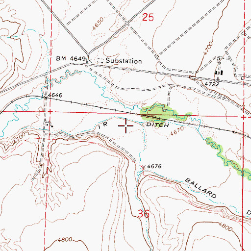 Topographic Map of IR Ditch, ID
