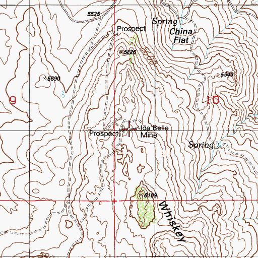 Topographic Map of Ida Belle Mine, ID