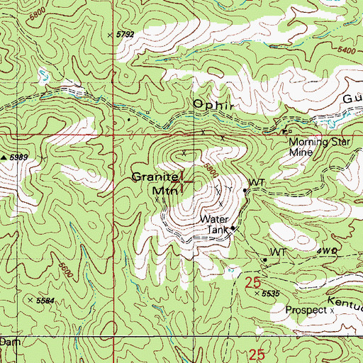 Topographic Map of Granite Mountain, AZ