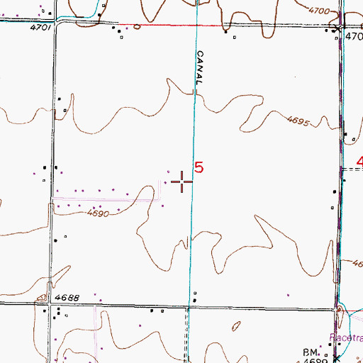 Topographic Map of Idaho Canal, ID