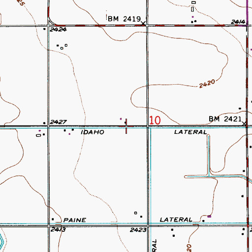 Topographic Map of Idaho Lateral, ID