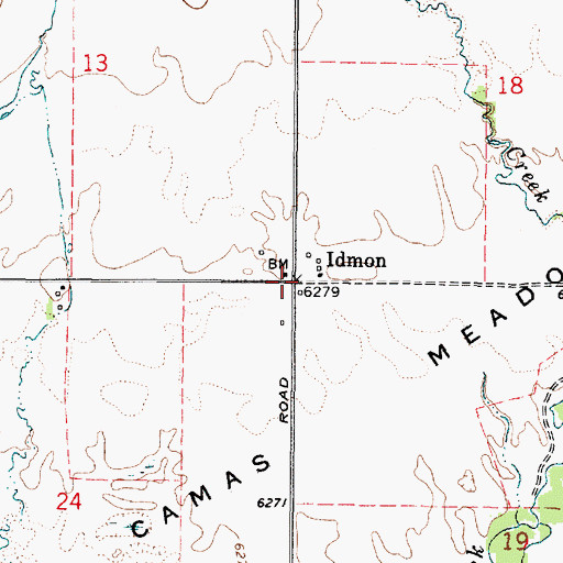 Topographic Map of Idmon, ID