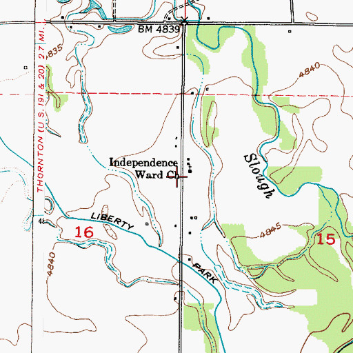 Topographic Map of Independence Ward Church, ID