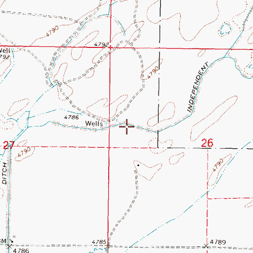 Topographic Map of Independent Ditch, ID