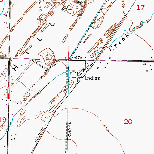 Topographic Map of Indian, ID