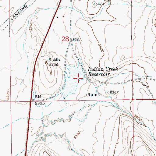 Topographic Map of Indian Creek, ID