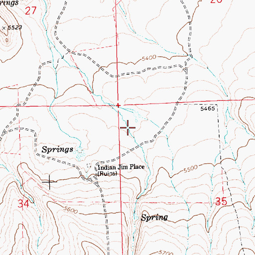 Topographic Map of Indian Jim Canyon, ID