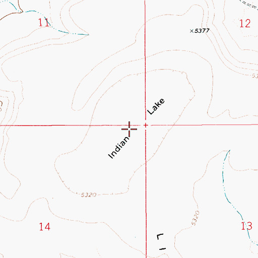 Topographic Map of Indian Lake, ID