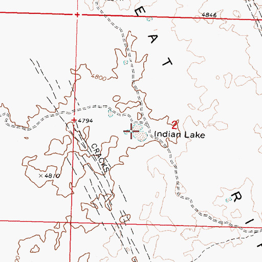 Topographic Map of Indian Lake, ID