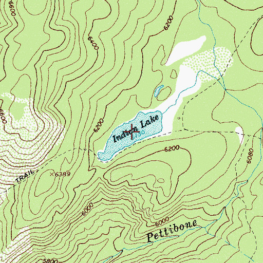 Topographic Map of Indian Lake, ID