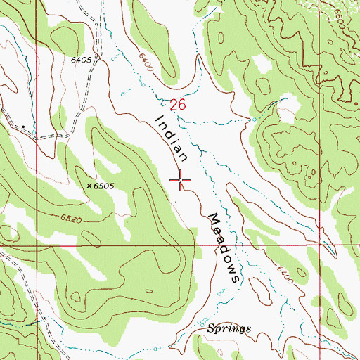 Topographic Map of Indian Meadows, ID