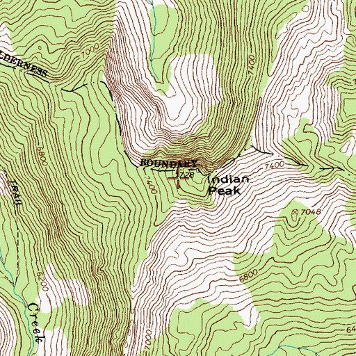 Topographic Map of Indian Peak, ID