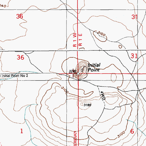 Topographic Map of Initial Point, ID