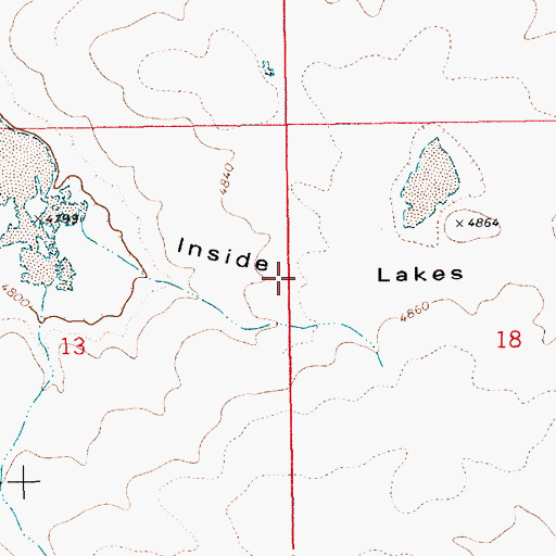 Topographic Map of Inside Lakes, ID