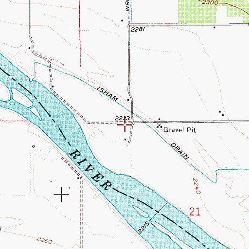 Topographic Map of Isham Drain, ID