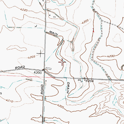 Topographic Map of J Main Drain, ID