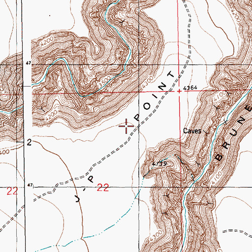 Topographic Map of J-P Point, ID