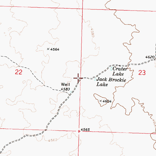 Topographic Map of Jack Brockie Lake, ID