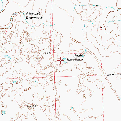 Topographic Map of Jack Reservoir, ID