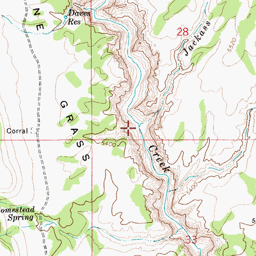 Topographic Map of Jackass Creek, ID