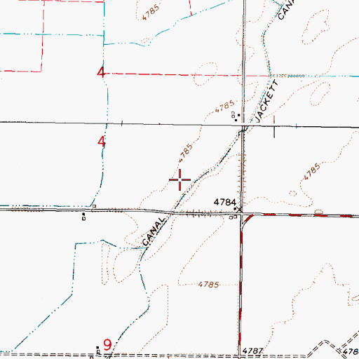 Topographic Map of Jackett Canal, ID