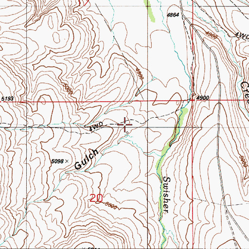 Topographic Map of Jackson Gulch, ID