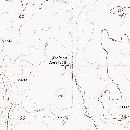 Topographic Map of Jackson Reservoir, ID