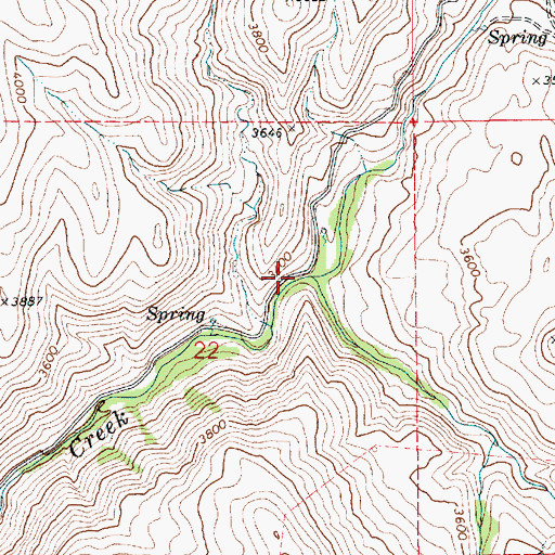 Topographic Map of Jakes Creek, ID