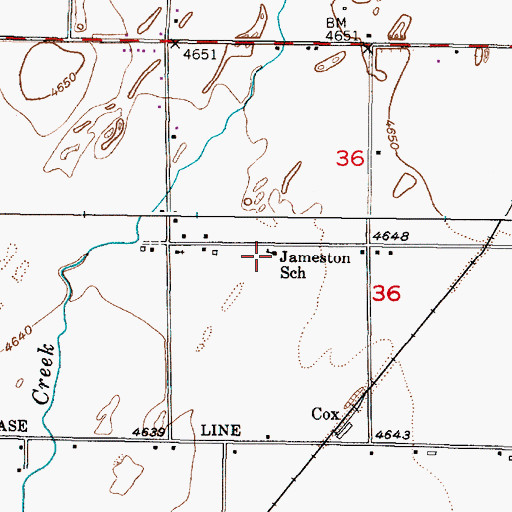 Topographic Map of Jameston School, ID