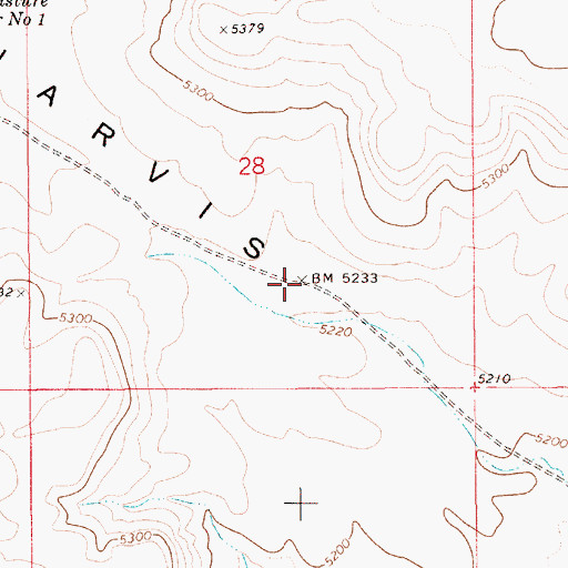 Topographic Map of Jarvis Pasture, ID