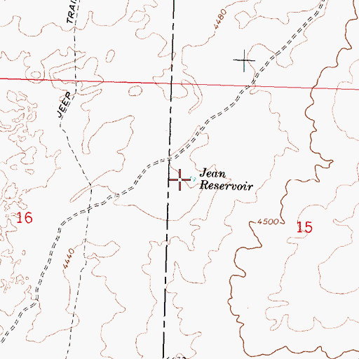 Topographic Map of Jean Reservoir, ID