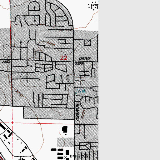 Topographic Map of Homer Davis Elementary School, AZ