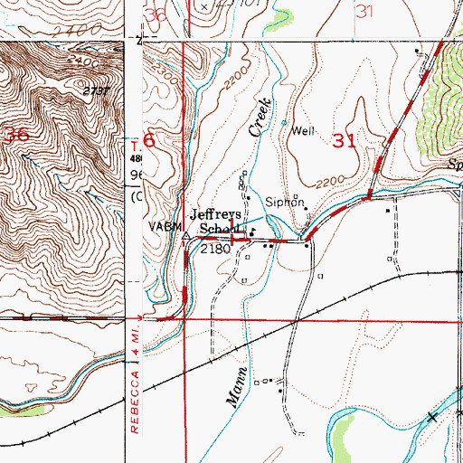 Topographic Map of Jeffreys School, ID