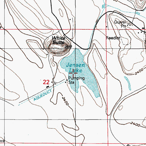 Topographic Map of Jensen Lake, ID