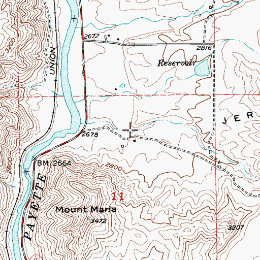 Topographic Map of Jerusalem Valley, ID